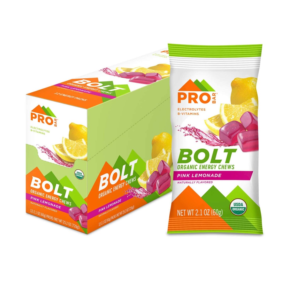PROBAR - Bleskové organické energie žuvačky, ružové citróny, non-GMO, bezlepkové, USDA Certified Organic, zdravá, prírodná energia, rýchle palivo Gumies s vitamínmi B & C (12 Počet)