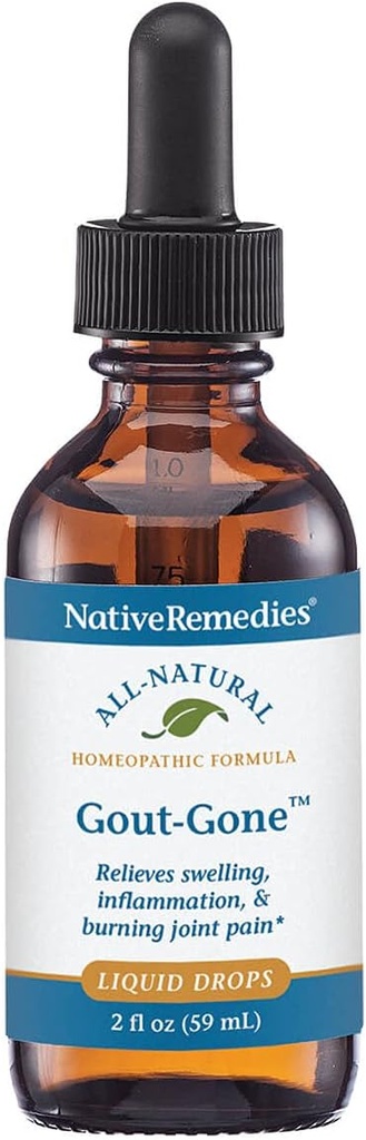 Native Remedies Gout-Gone - Prírodné homeopatické Formula pre kĺbový opuch, sčervenanie a nepohodlie DNA - 59 ml
