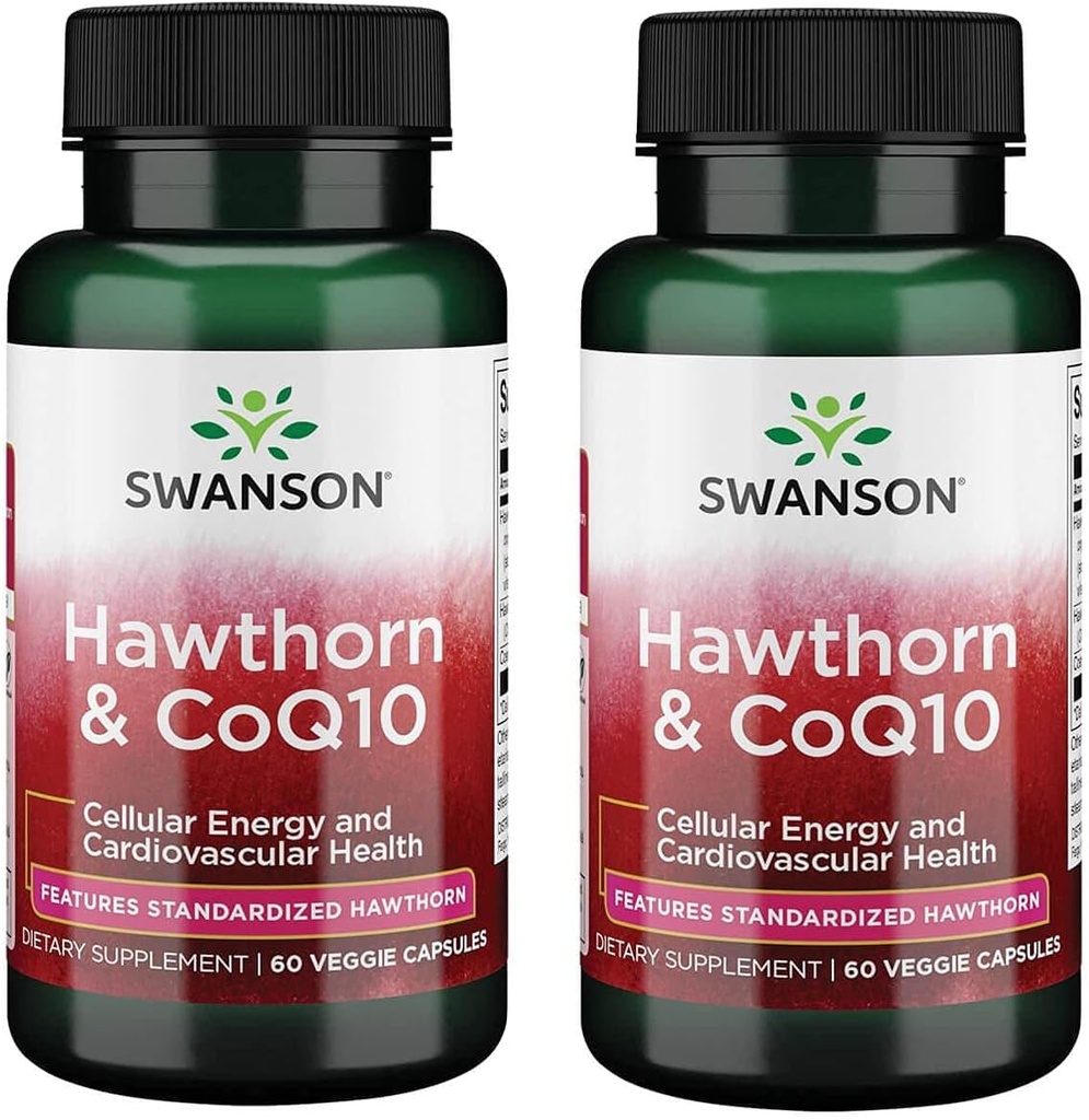 Swanson Hawthorn & Coq10 60 Veg kapsuly (2 balenia)