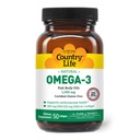 Country Life Omega-3 Fish Oil Supplement, 10000mg,180mg EPA & 120mg DHA, Fish Oil Concentration, Burpless, 50 Softgels, Certified Gluten Free