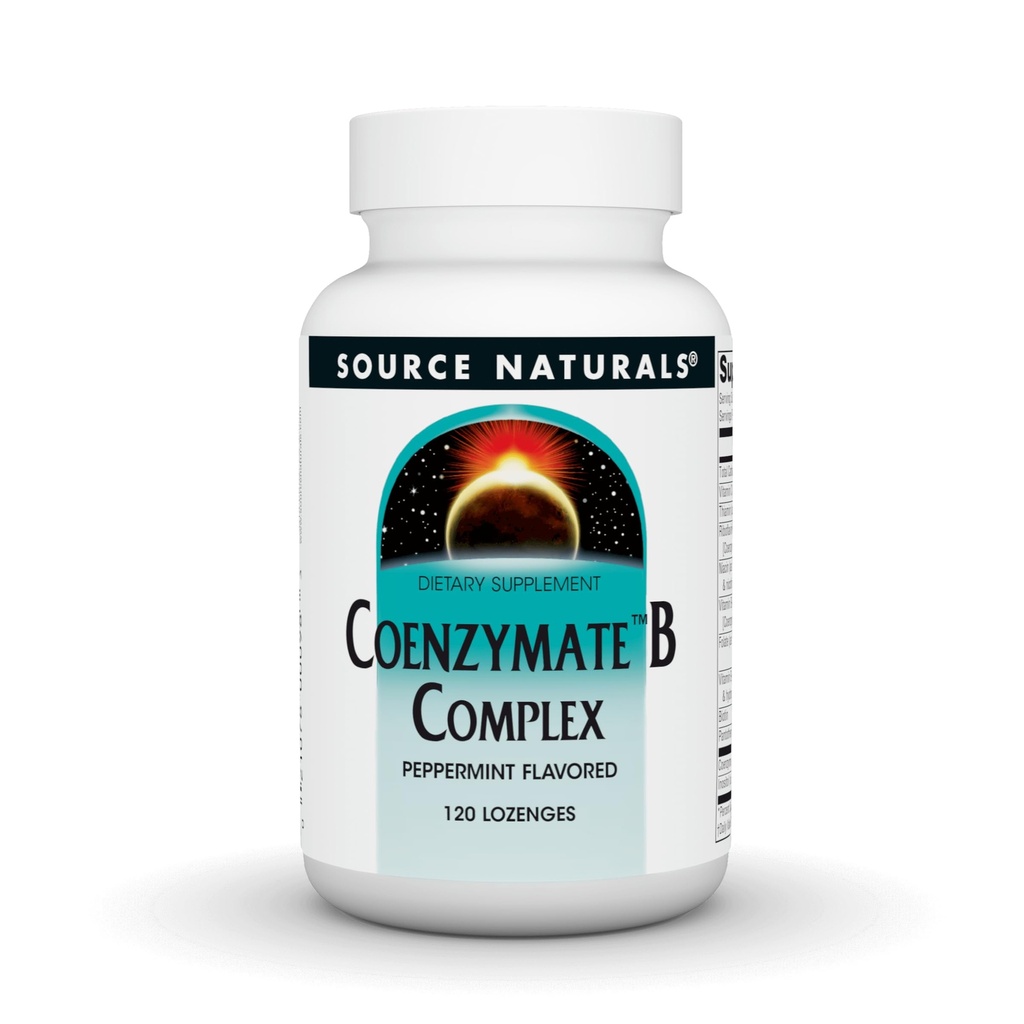 Zdroj Naturals Coenzymate B komplex - Peppermint chuť, ktorá sa rozpúšťa v ústach - B vitamíny - 120 Lozenges