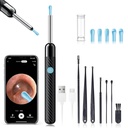 Ušný vosk odstránenie - Earwax odstraňovač nástroj s 8 ks Ušná súprava - Ear Canal Čistič s 1080P Camera - FSA HSA oprávnené - Ušný čistiaci súprava s 6 Ušná lyžička - Ušná kamera pre iOS a Android (čierna)