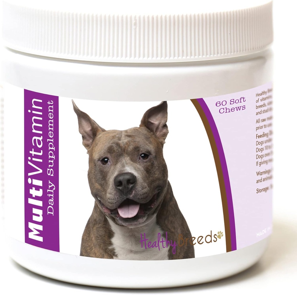Zdravé Plemeno American Staffordshire Terrier Multi-vitamín mäkké Chews 60 Počet