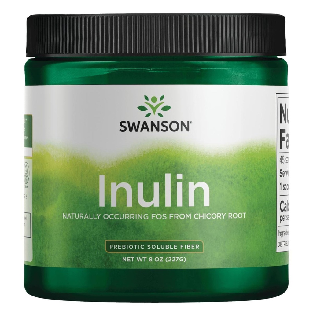 Swanson Inulin - Prebiotické Rozpustné vlákno Powder Podpora Tráviace zdravie - Prirodzene dochádza FOS od koreňa čakanky Podpora Celková Gut Výkon - (8 oz Každý)