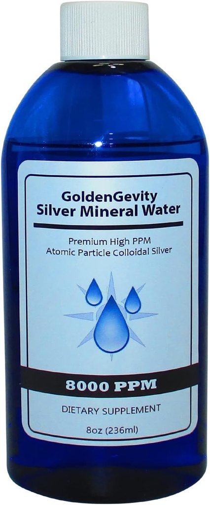 8000 PPM Bioaktívne atómové koloidné striebro, 8 oz 