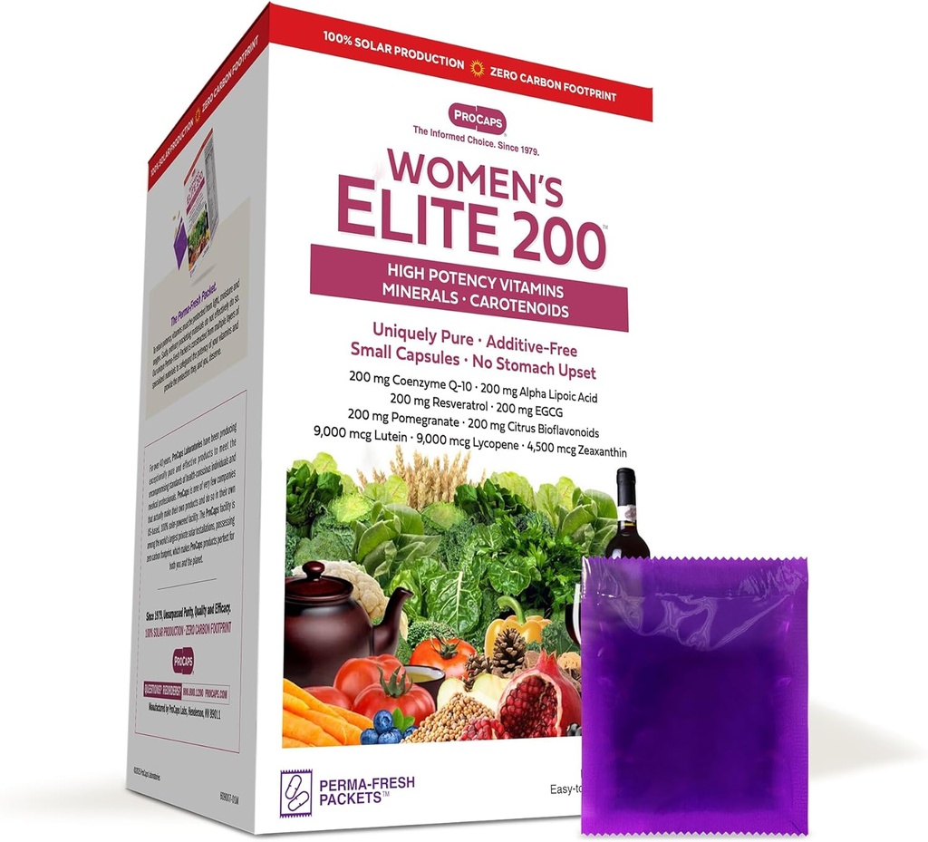 Andrew LESSMAN Multivitamín - Ženská Elite-200 120 Packets - Silné Nutrienty Plus 200mg Každý koenzým Q10, Alpha Lipoic Acid, Resveratrol, EGCG, granátové jablko, Citrus Bioflavonoidy. Žiadne prídavné látky