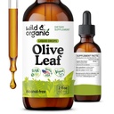 Wild & Organic Olive Leaf Extract Tekuté kvapky - Antioxidant & Immune Support - Oleuropein Olive Leaf Supplement - Vegan, cukor & alkohol-free kvapky - 2 fl oz