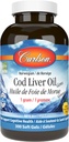 Carlson Labs Cod Liver Oil, Nízky vitamín A, 230mg Omega-3, 300 Počet