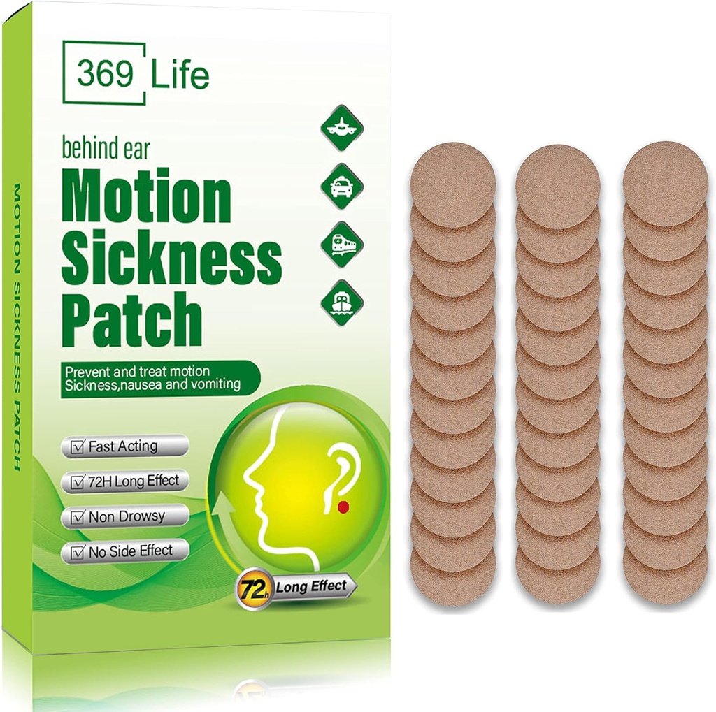 Pohybové choroby Patches pre auto a loď výlety, Lode, Plavba a lietadlo a iné formy dopravy - Cestovanie Essentials, pre dospelých a deti (48 Počet)