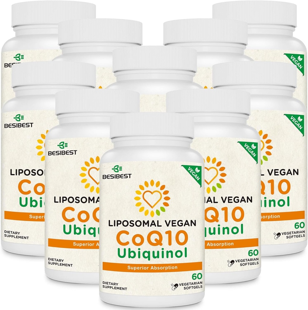 1000mg Lipozomal CoQ10 Ubichinol, 600 Vegan Softgels, vysoká absorpcia Ubichinol CoQ10 Supplement, Active Antioxidant Forma koenzýmu Q10 pre funkciu srdca a výrobu energie