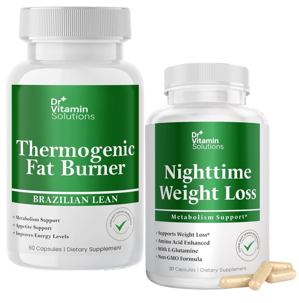 DR VITAMIN RIEŠENIA Termogénny spaľovač tukov & Nighttime Tabletky na chudnutie pre ženy, Waist Trimmer & Supplements pre Bloating pre ženy a mužov, 120 Kapsule