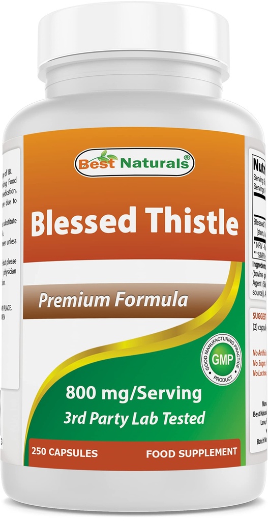 Najlepšie prírodné Požehnaný Thitle Dojčenie Laktácia Kapsule - 800mg/Serving - 250 Počet