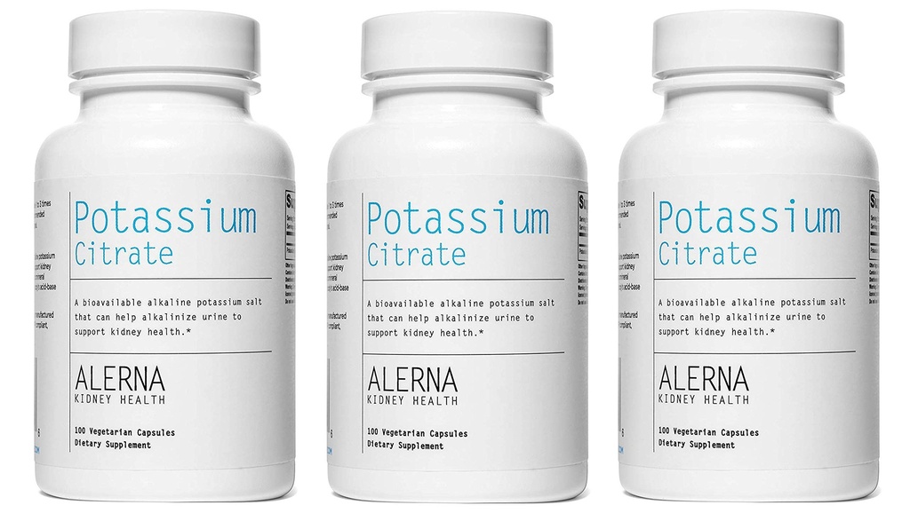 Dusičnan draselný 99 mg - podporuje rovnováhu elektrolytov a normálne pH - Esenciálny minerálny obličkový kameň doplnok - 100 Vegetariánskych kapsúl (pack of 3)
