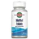 KAL Methyl Folát 400 mcg DFE, 5- MTHF Active Form Vitamín B9, Folic Acid Supplement, Heart Health, Prenatal, Mood and Brain Support, Fast Dissolving ActivTab, 60- Day Guarantee, 90 Servings, 90 tabliet