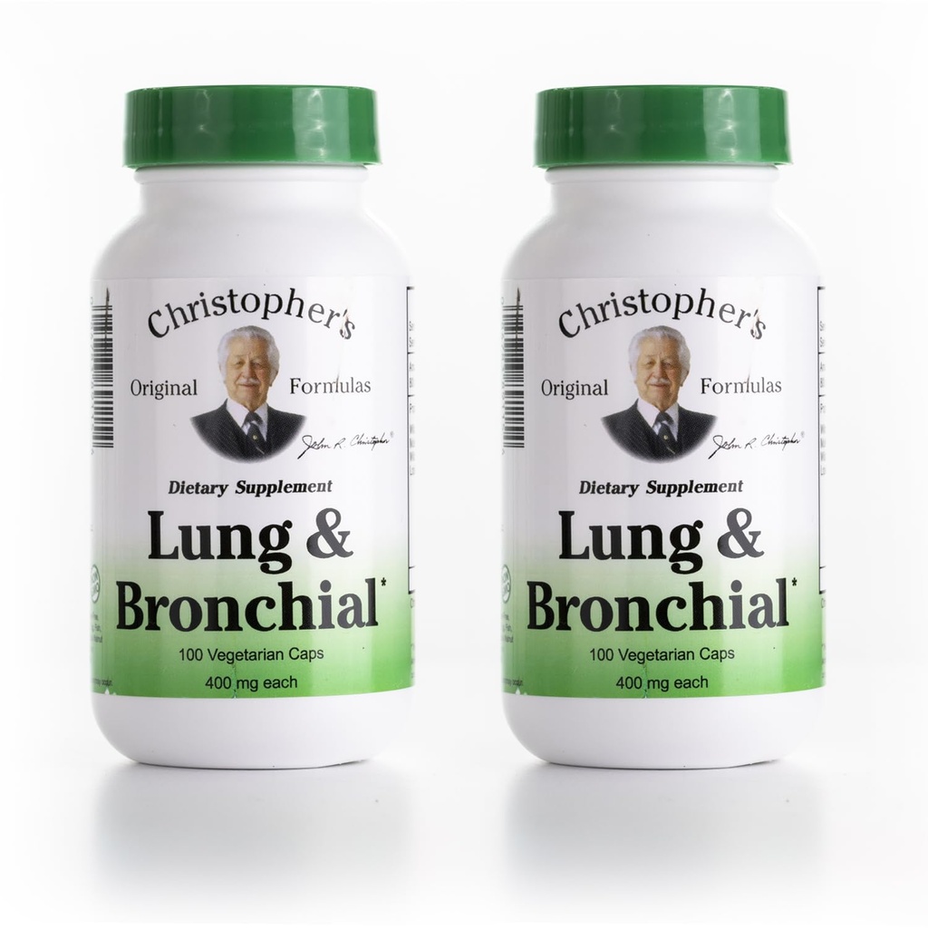 Christopher's Original Formula Lung & Bronchial Formula - Pľúcne čistenie pre fajčiarov - podporuje dýchací systém so synergickým zmesou bylín - balenie 2