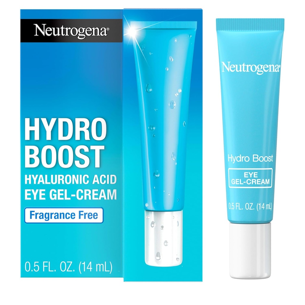 Neutrogena Hydro Boost pod očným krémom, s čistenou kyselinou hyalurónovou, udržuje pod očnou plochou pri pohľade hladké a hydratované, bez vôňe a nekoedogénne, 0,5 oz
