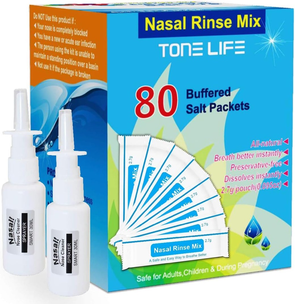 TONELIFE 80 Gróf Saline Nasal Care Refills +2 Nosálny postrekovač - Nosová soľ 2,7g Každý vak 