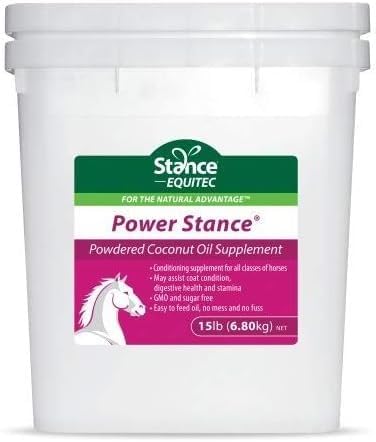 Stance Power Power Powdered Coconut Oil Horse Supplement - May Support Coat Condition, Digestive Health and Stamina, GMO & Sugar Free - 15 Lb