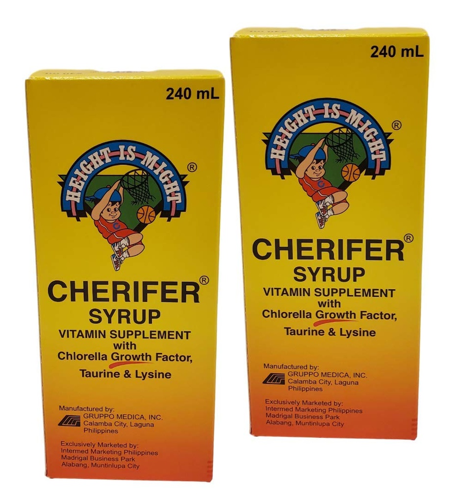 2 Cherifer Sirup Chlorella Growth Factor, Taurin & Lysin 240ml Každý