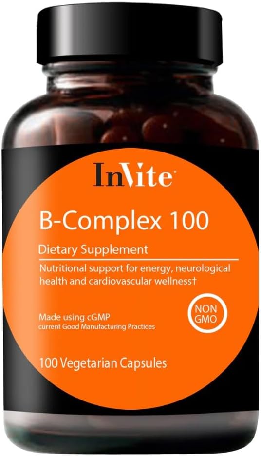 Pozvite zdravie B-Complex 100 - podporuje náladu, energiu, imunitné zdravie a celkovú wellness - 100 dní dodávky - 100 Vegetariánskych kapsúl