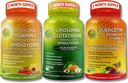 Kompletný rastlinný antioxidant a imunologická podpora Bundle - Lipozomálny vitamín C 1500 mg + Lipozomálny glutatión 500 mg + Quercetin s hypromelínom, zinkom a vitamínom C