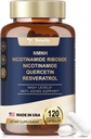 NMNH (dihydronikotínamid mononukleotid), Premium NMN Alternative Supplement with Flash- Free Niacinamid (vitamín B3), Quercetin a Trans- Resveratrol, 120 kapsúl