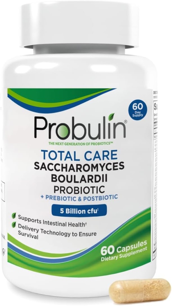 Probulin Celková starostlivosť Saccharomyces Boulardii Pre + Pro + Postbiotic, 60 Vegánskych kapsúl