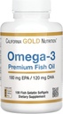 California Gold Nutrition Omega-3 Premium Fish Oil, Concentrated Formula with EPA & DHA, Support for Optimal Lipid Profile & Immune System, Gluten Free, Non-GMO, 100 Fish Želatína Softgels