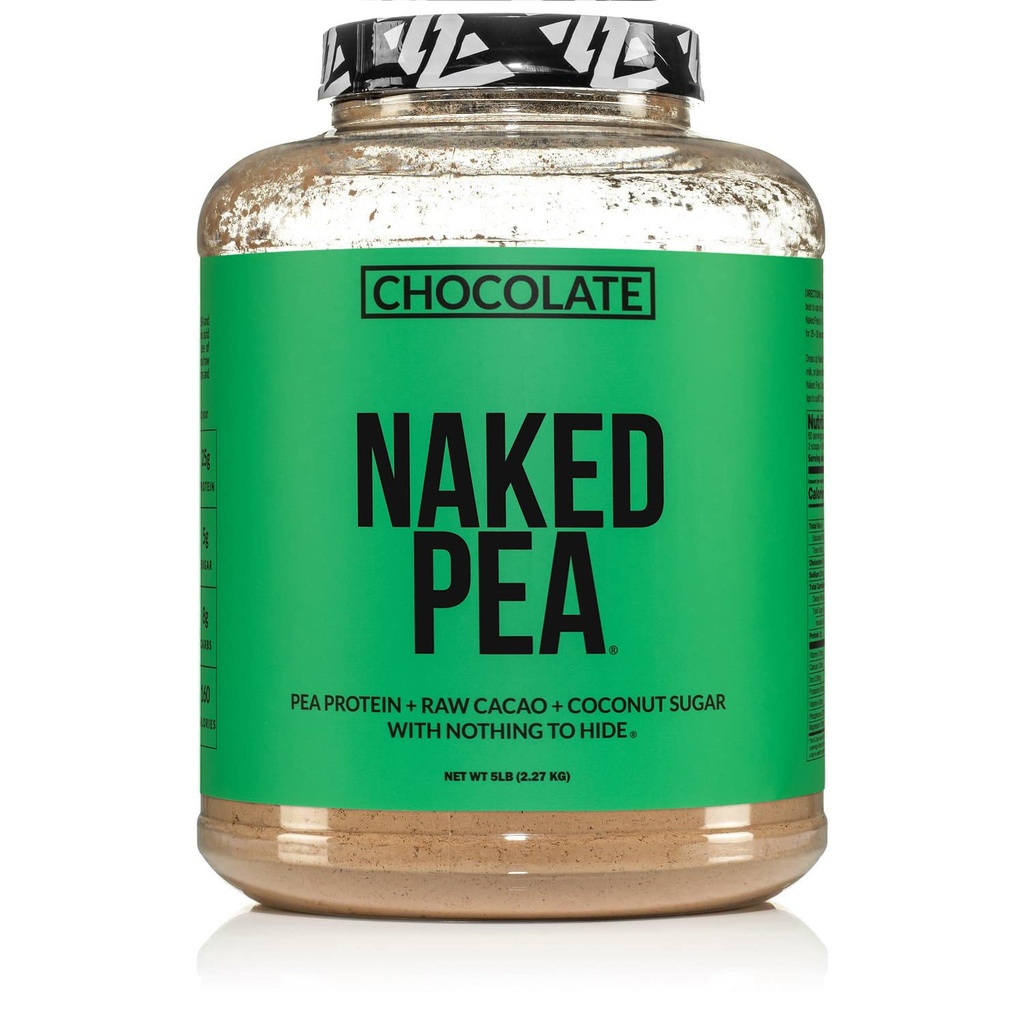 Naked Nutrition Chocolate Pea Protein Isolát - 5Lb Bulk, NSF Certified, Plant Based, Vegetarian & Vegan Protein. Ľahko sa dá vykopať, non-GMO, bez lepku, bez laktózy, bez sóje