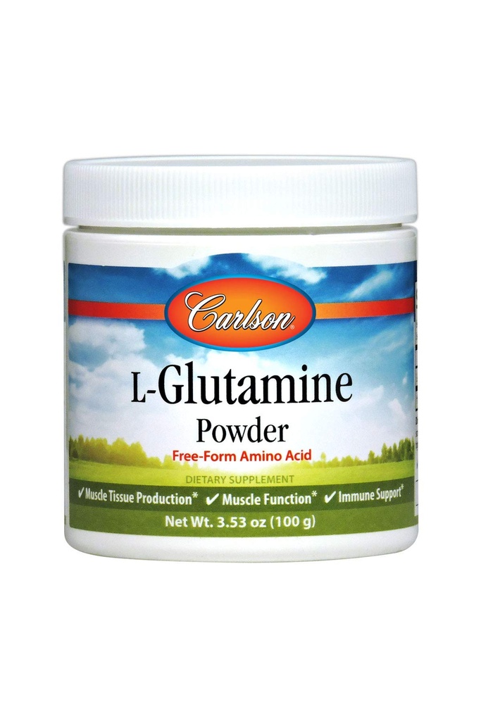 Carlson - L-Glutamine Powder, Free-Form Amino Acid, 3 g, Muscle Tissue Production & Function, Immune Support, 3,53 oz (100 g)