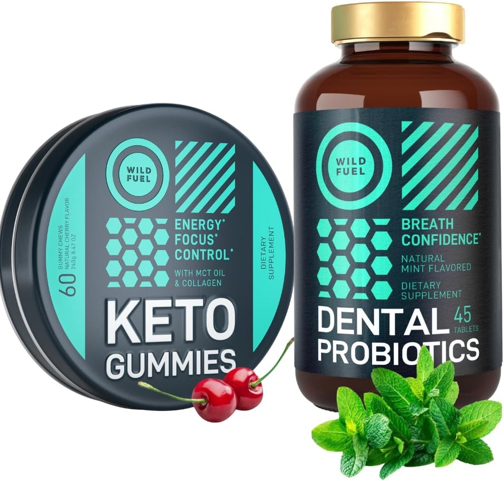 PALIVOVÉ PALIVOVÉ perorálne probiotiká pre zdravie ústnej dutiny a Keto Candy s MCT olejom Bundle