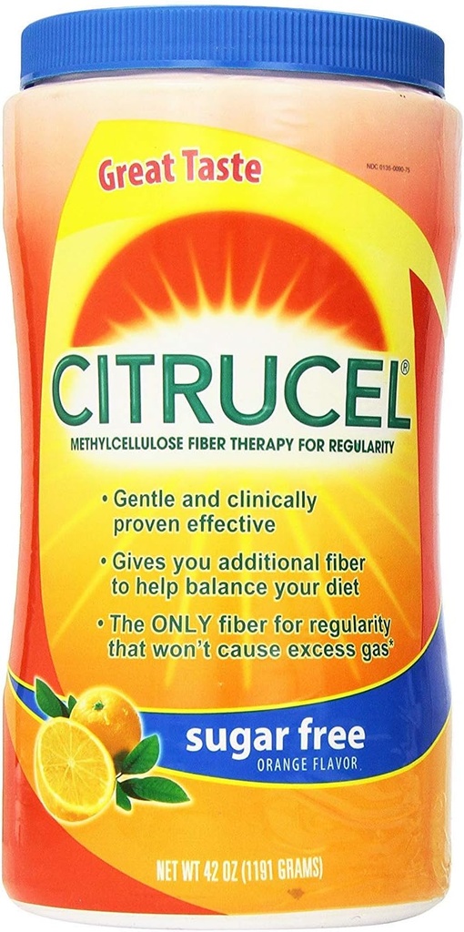 Citrucel metylcelulóza Fiber terapia pre pravidelnosť s SmartFiber Sugar Free/Orange Flavor 42Oz (1991g), balenie po 2