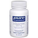 Pure Encapsulations L-Glutamine 500 mg - Supplement for Immune and Digestive Support, Gut Health and Lining, Metabolizmus, and Muscle Support* - with Free-Form L-Glutamine - 90 Kapsule