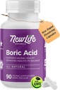 NewLife Naturals - Medical Grade Kyselina boritá Vaginálne domnienky - 600 mg - 100% Pure Ženy pH Balance Pills - kvasinková infekcia, BV - 90 Kapsule: Vyrobené v USA