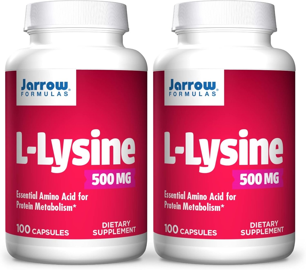Jarrow Formulates L-lyzín, Assists in Protein Metabolisation, 500 Mg, 100 Count (Pack of 2)