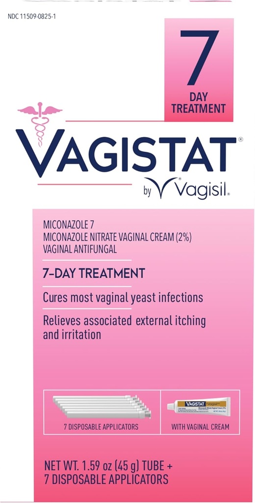 Vagisil Vagistat 7 dní liečba kvasinkových infekcií pre ženy, pomáha uľaviť vonkajšie svrbenie a zavlažovanie, obsahuje 2% externý Mikonazol Nitrate Cream & 7 Jednorazové aplikátory (Pack of 1)
