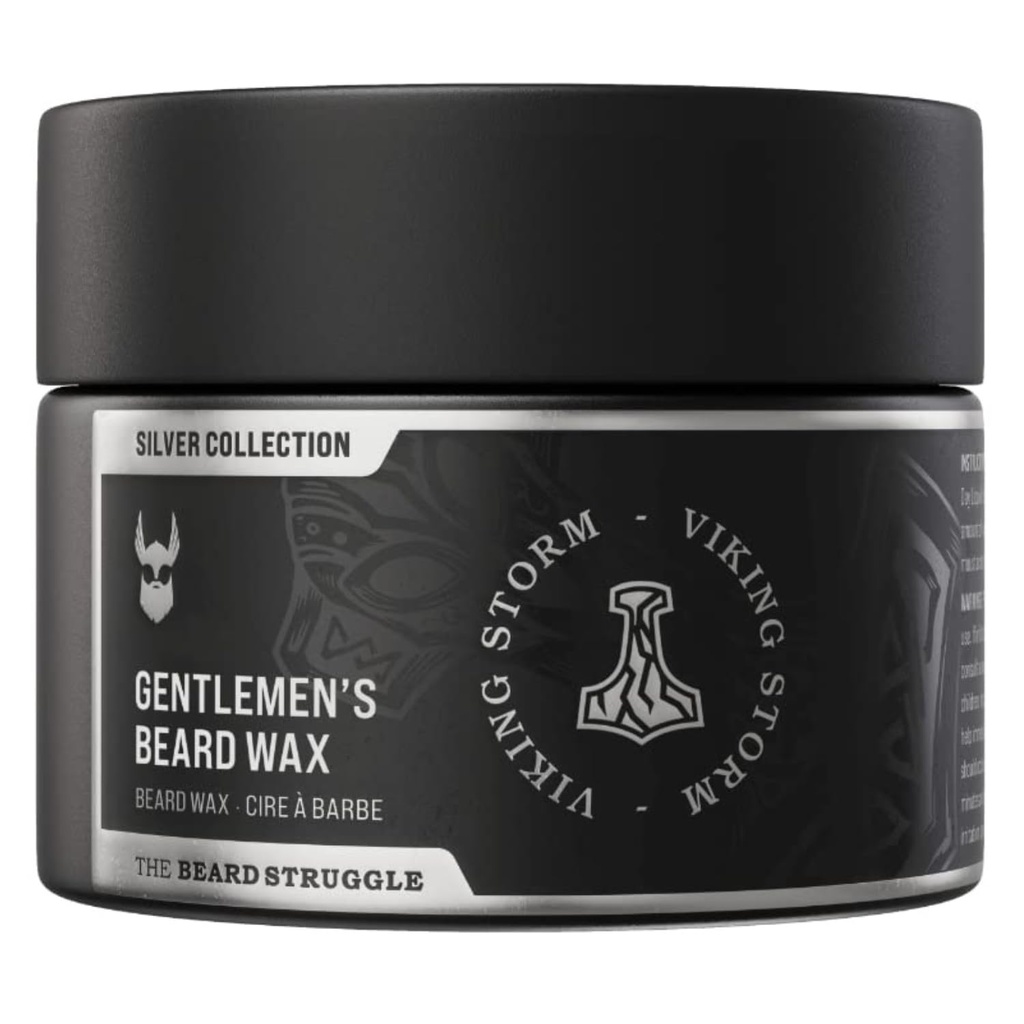 Pánska brada a fúzy pre mužov podľa Brada boj - Viking brada wax pomáha k sláve štýl a ženích - strieborná kolekcia, Viking Storm - Moustache Wax, 50g / 1,76 US. oz.