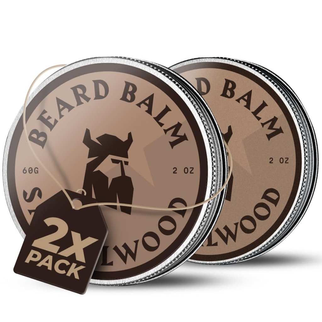 Striking Viking Brada Balzam pre mužov - Leave in Beard Conditioner - Styling Balm vyrobený s prirodzene odvodené beardové maslo, Argan & Jojobové oleje (4 Ounce (Pack of 2), Sandalwood)
