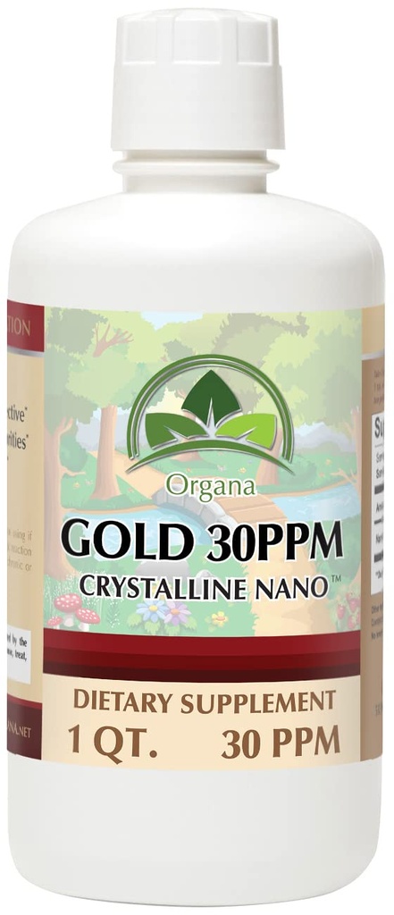 Organa Pure Crystalline Liquid Gold Supplement - 30 PPM - Koloidné minerály 32 Ounce