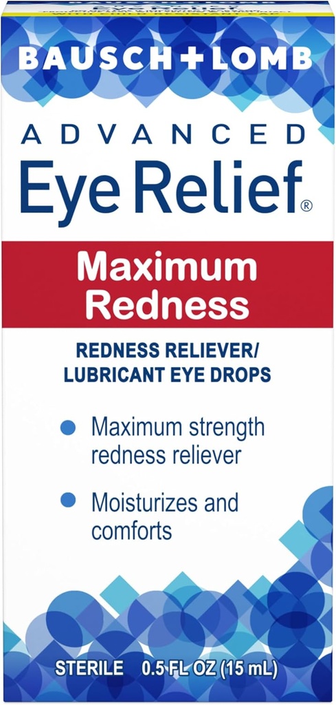 Bausch & Lomb Advanced Eye Relief Maximum Redness Lubricant Eye Drops od 0,5 Fl Oz (15 ml) - balenie po 5