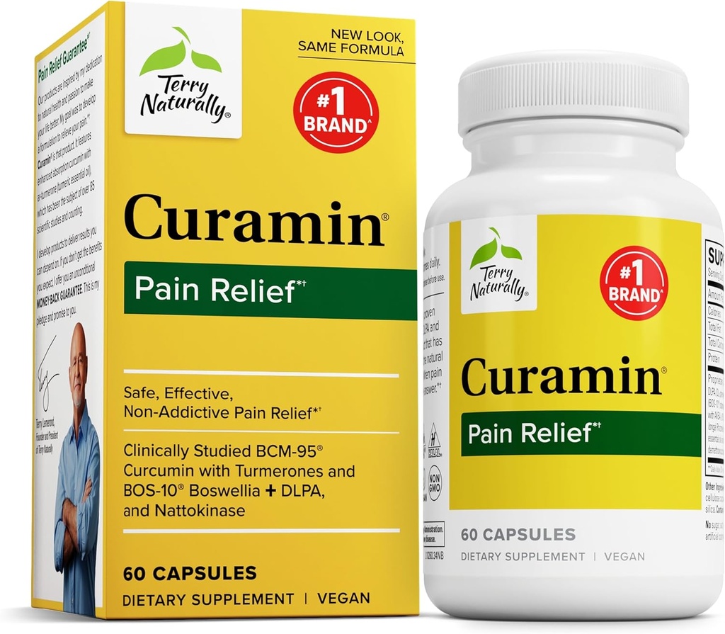Terry prirodzene kuramin - Curcumin Supplement for Circulation & Endorphin Support - Podpora príležitostného nepohodlia - Aids Healthy Muscle - 60 kapsúl