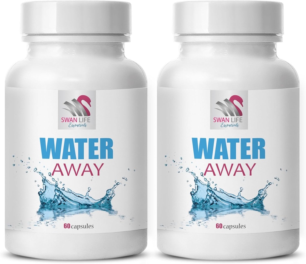 Diuretiká podpora vody - VODA AWAY - Fluid doplnok, Wellness diuretic, Prírodné tekutiny podpora, Bylinné vyváženie podpora, Vodný doplnok, Prírodné diuretika, wellness 2 Fľaša 120 Čiapky