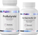 Optimal Gut & Immune Support, ProButyrate Butyric Acid Complex Gut Health Supplement (120 Kapsule) a BerberActiv-QR Berberine Immune Suplement (90 kapsúl) Bundle, Hypoalergénna formula