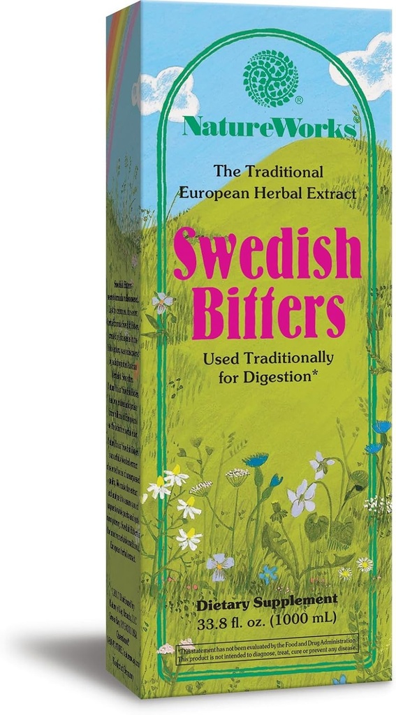 Nature's Way Works Swedish Bitters Traditional European Herbal Extract Used for Digestion, 33,8 fl. oz.