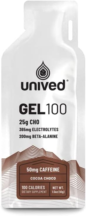 Voľne uložený gél 100 - Vegan Energy Gel for Endurance Athletes Runners & Cyclists - 100kcal - Cocoa Choco - 50mg kofeín - balenie 6