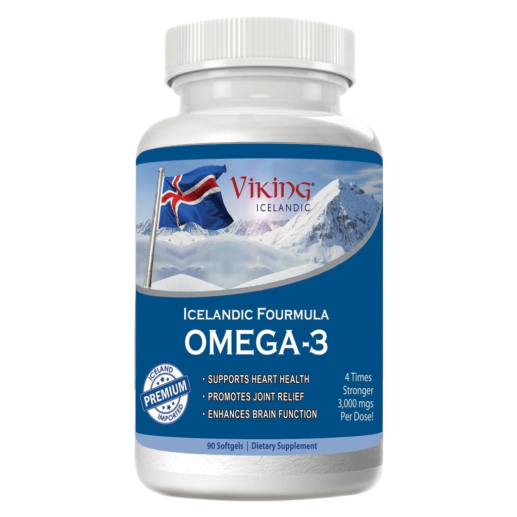 Islandský Fourmula Quadruple Sila Omega-3 Rybí olej 3000mg Vysoká DHA & EPA 90 Softgels