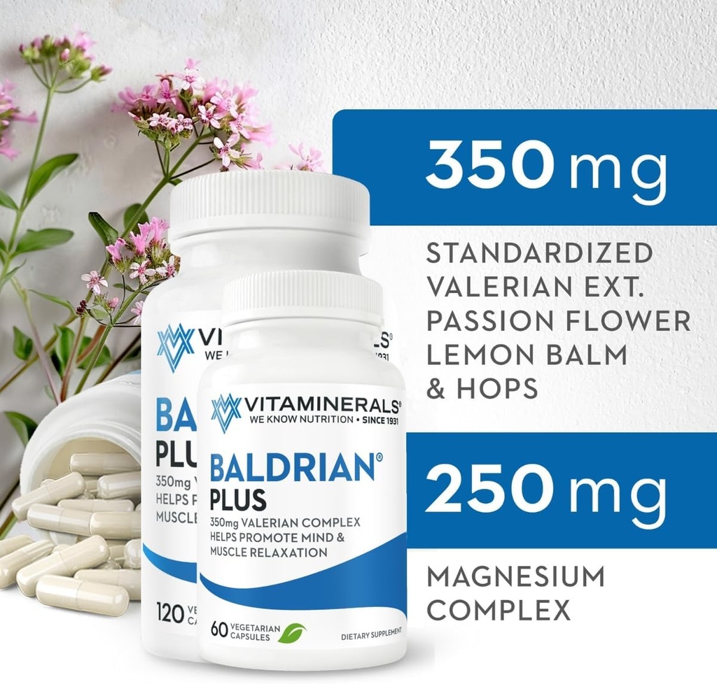 Vitamíny 33+ Baldrian® Plus Prírodná relaxačná podpora Štandardizovaný Valeriánsky extrakt (60)