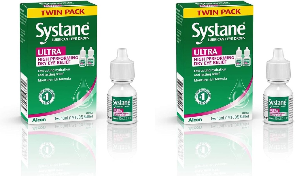 Systane Ultra Lubricant očné kvapky, umelé slzy pre suché oko, dvojbalenie, 10 ml každý (balenie 2)