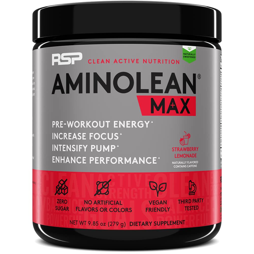 AminoLean MAX Natural Pre Cvičenie - intenzívna energia, masívne čerpadlá, laserové zameranie s prírodným kofeínom, oxid dusnatý, Beta alanín, BCAA, Nootropné, 25 Serv