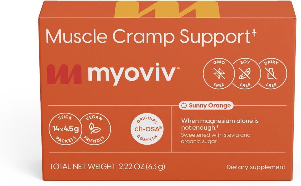 Mocné svalovej Cramp Relief - 14 paketov (Veľkosť skúšky), Slnečná Orange chuť - Podpora svalovej Cramp - Tehotenstvo a dojčenie Bezpečné